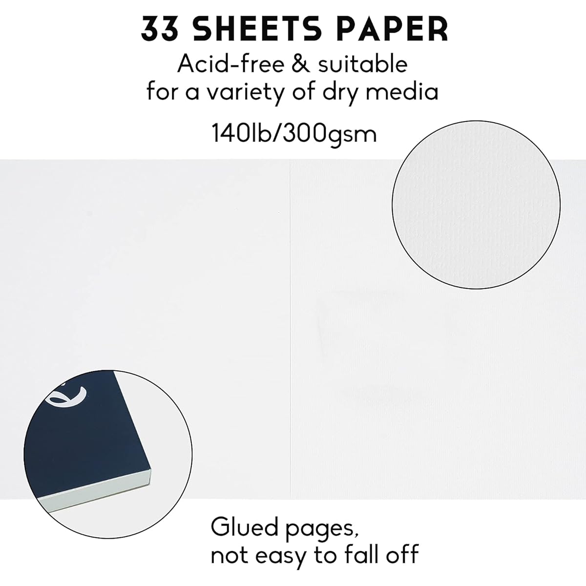 TAVOLOZZA Watercolor Pads 9" x 12", 2 Pack (66 Sheets), 140lb (300gsm), Glue-Bound, Acid-Free Paper, Art Sketchbook Pads for Watercolor Techniques and Mixed Media