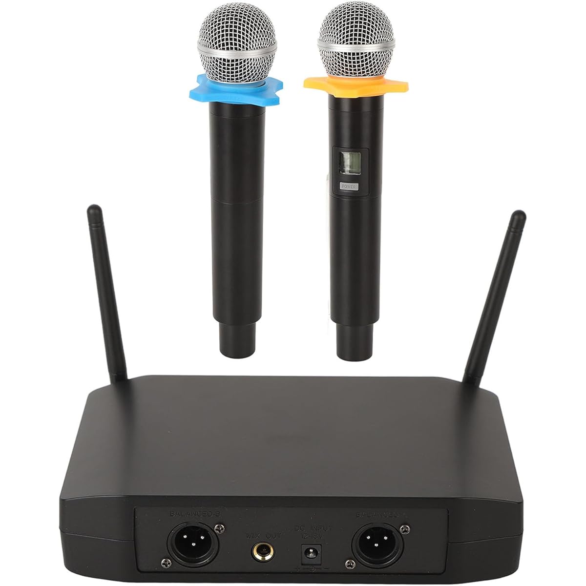 UHF Microphone Set, Easy Channel Adjustment Noise Reduction Handheld Microphone 200 Signal Paths DJ (US Plug)