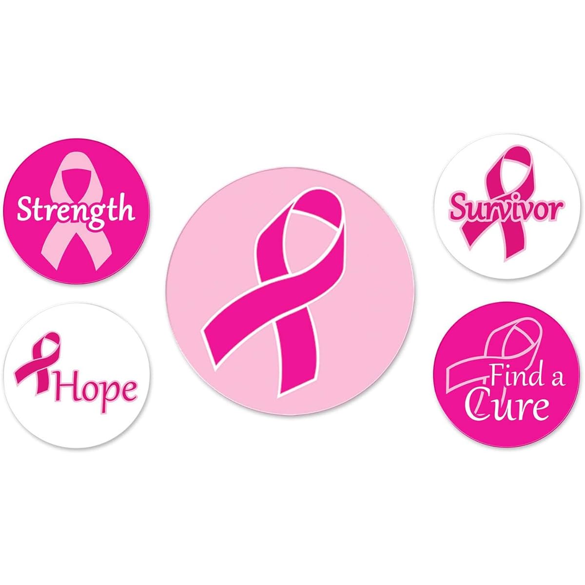 Beistle Ribbon Buttons 2-1/3" and 1-1/3" One Size Light Pink/Dark Pink/White