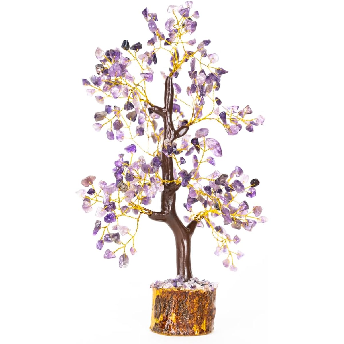 World of Crystals Amethyst Crystal Stone 300 Beads Amethyst Crystal Tree - Chakra Tree - Money Tree - Gem Tree - Purple Home Decor - Feng Shui Crystals - Chakra Crystals - Prosperity - Crystal Gifts