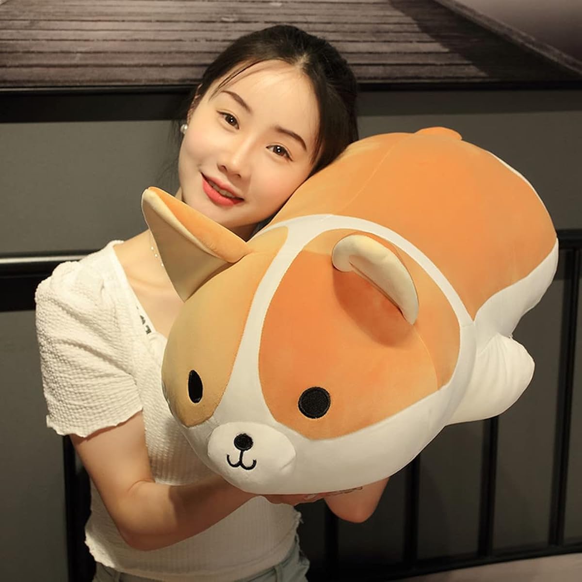 MIAOHAHA Plush Corgi Dog Shiba Inu Stuffed Animal Pillow Plush Corgi Kids Stuffed Animal Pillow (Corgi, 60cm/23.6inch)