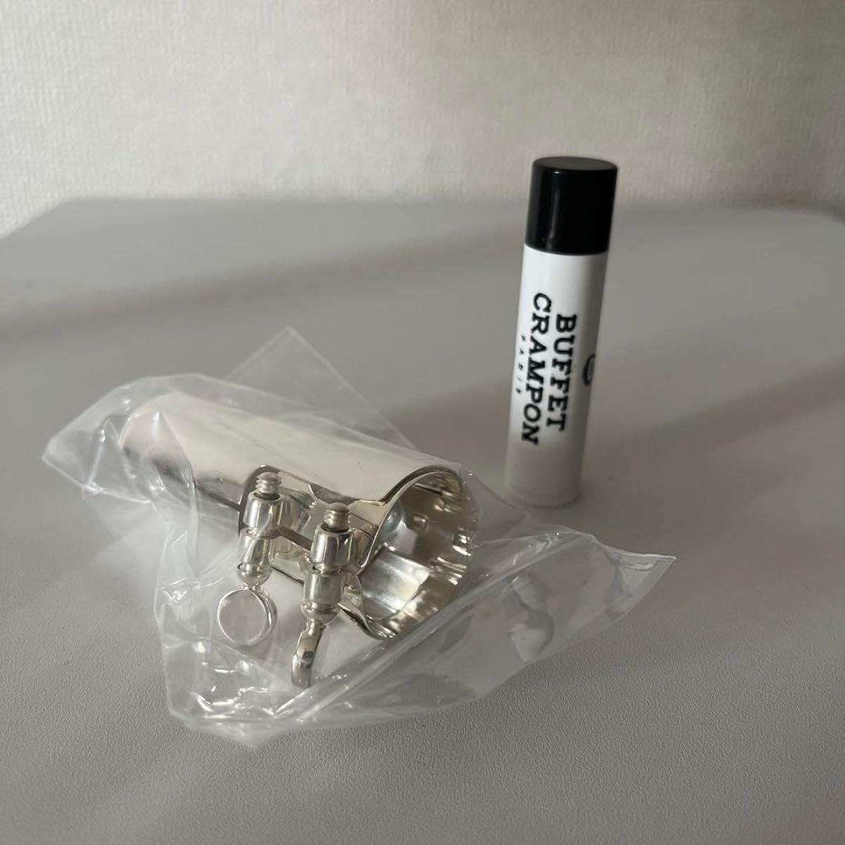 B Clarinet HB Ligature, Attached Cap, Cork Grease