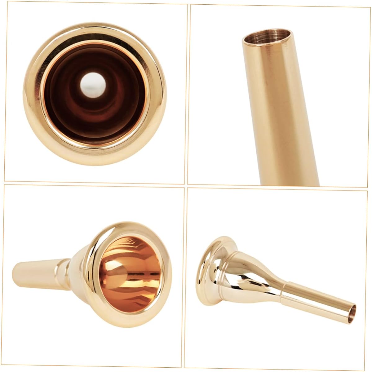 VICASKY 4pcs Large Mouthpiece Sousaphone Mouthpiece Cornet Mouthpiece Baritone Horn Mouthpiece Tuba Mouthpiece Metal Trombone Mellophone Marching Tuba