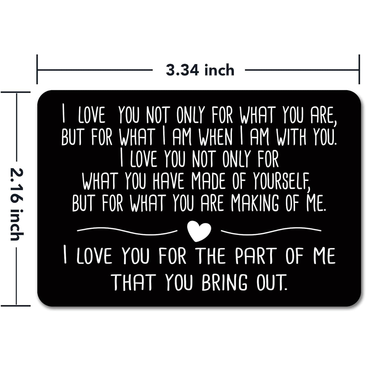 SWITHOM I Love You Metal Wallet Insert Cards Ideas for Boyfriend Engraved Wallet Inserts Husband Gifts Mini Love Notes Wedding Gifts for Husband Valentine's Day Gifts
