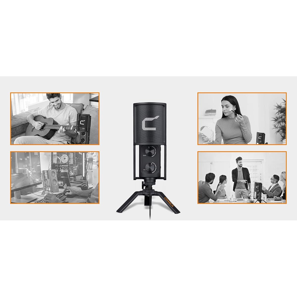 USB Microphone Vlog Meeting Live Streaming Telework Desktop Condenser Microphone Computer Smartphone Recording iOS Android Windows Mac YouTuber PC Live Broadcasting Game Commentary (Comica STM-USB)