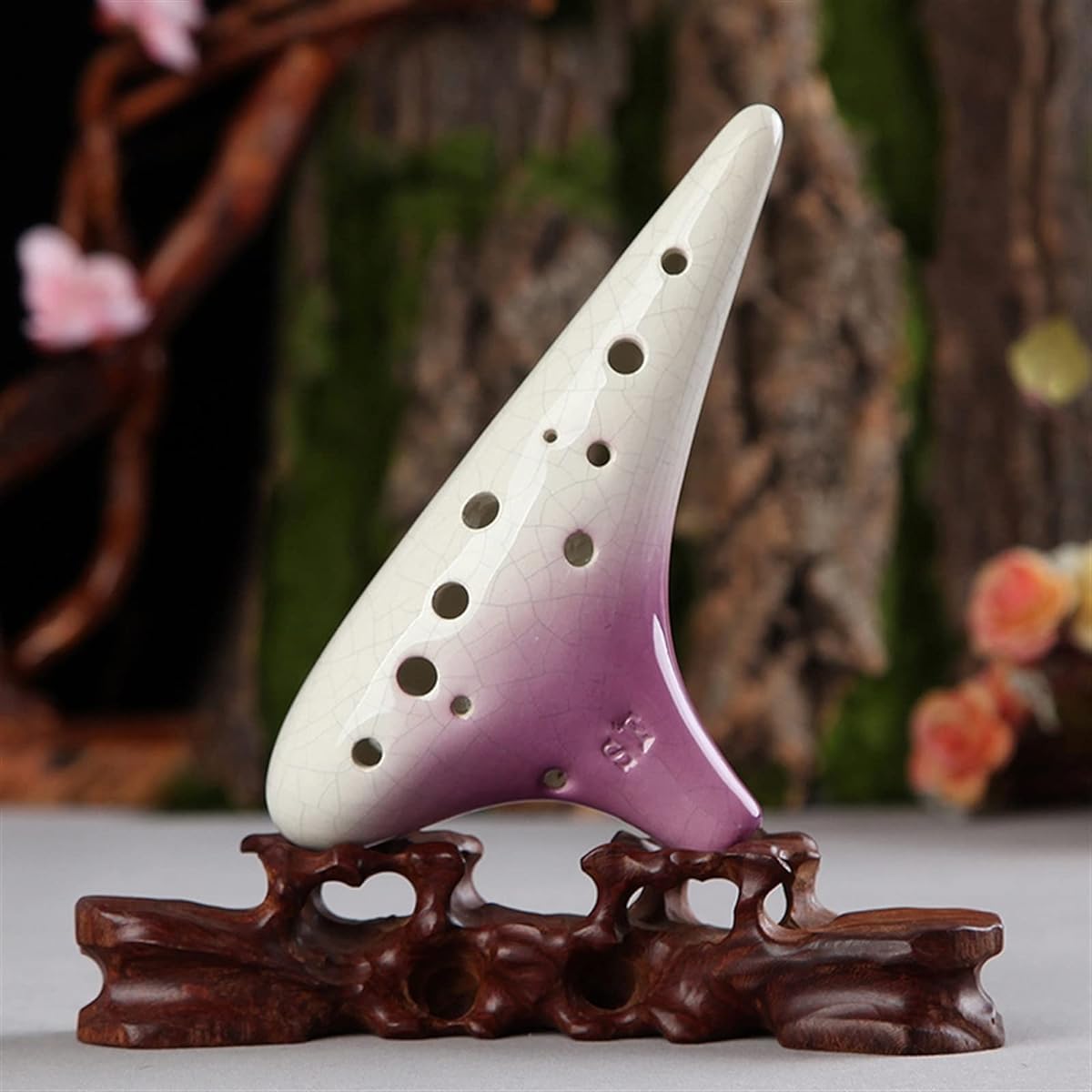 Professional 12 Holes Treble F Tune Ocarina Musical Instrument Gradient Color Ice Crack Pattern Ceramic Ocarina Ocarina Musical Instrument (5)