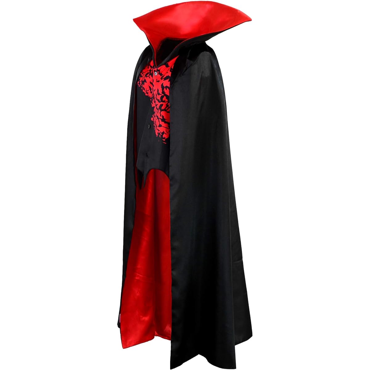 Kids Vampire Cape Best Stand Collar Cloak for Children Black Red Dracula Halloween Costume Carnival Dress Up 152 (11-12 Years) VK