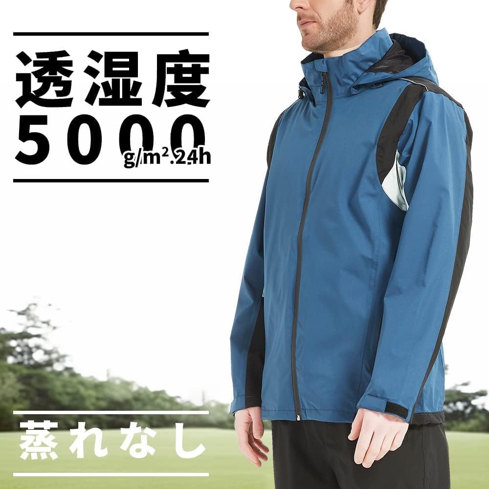Aoki Outdoor Rain Wear, Rain Suit, Top and Bottom Set, Golf Wear, Windbreaker, Mountain Parka, Waterproof, Men's Kappa, Breathable, Waterproof, Windproof, Lightweight