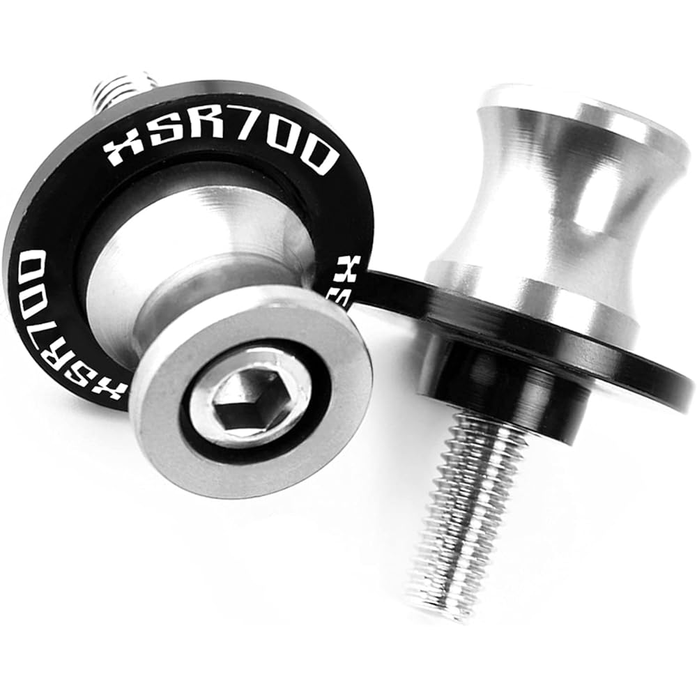 Motorcycle Swing Arm Spool Slider 6MM Motorcycle Accessories Swing Arm Spool Slider Stand Screw YA-MA-HA XSR 700 XSR700 ABS 2014 2015 2016 2017 2018 (Color: Silver)
