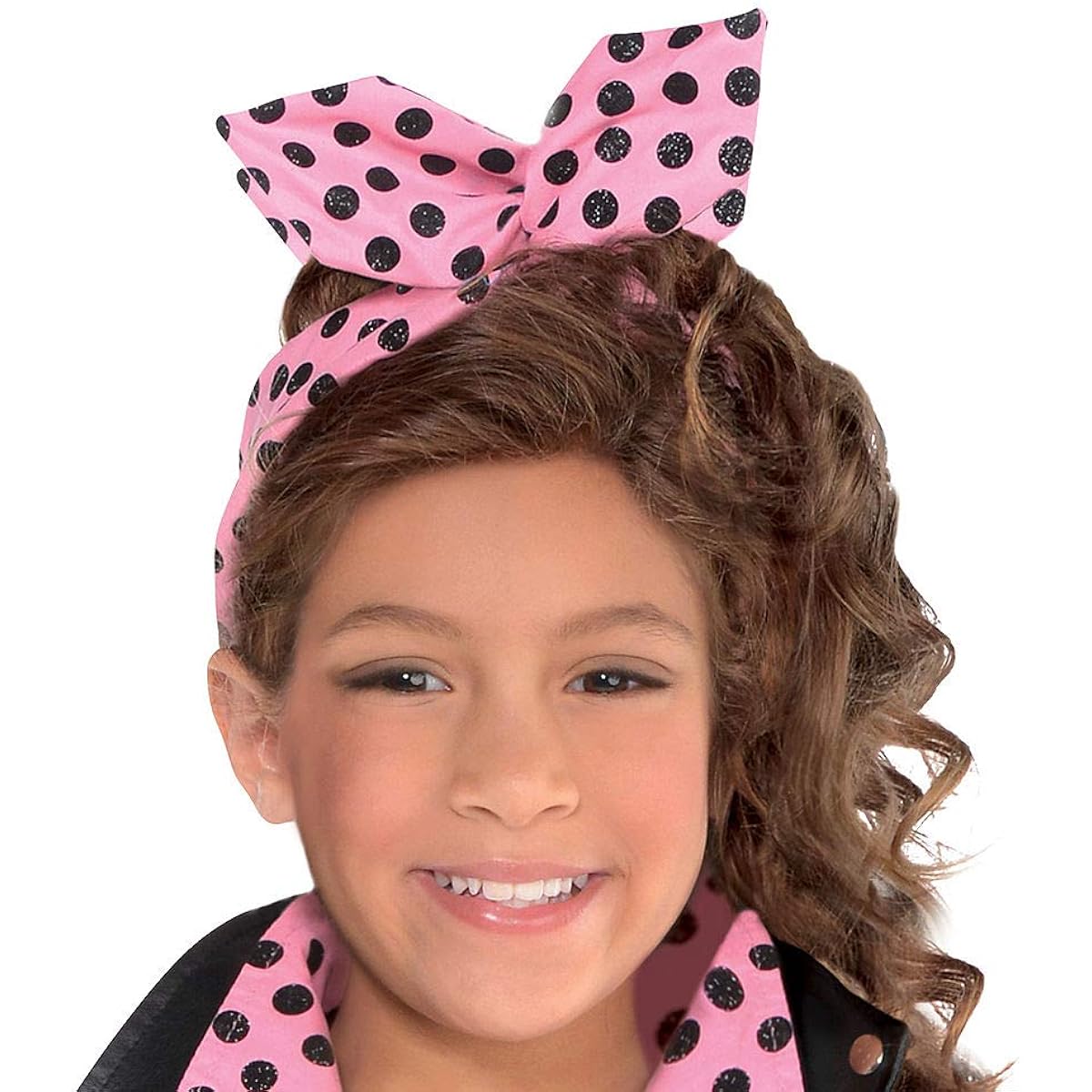 Amscan Greaser Girl Halloween Party Costume (4 Piece), Black/Pink, Medium (8-10)