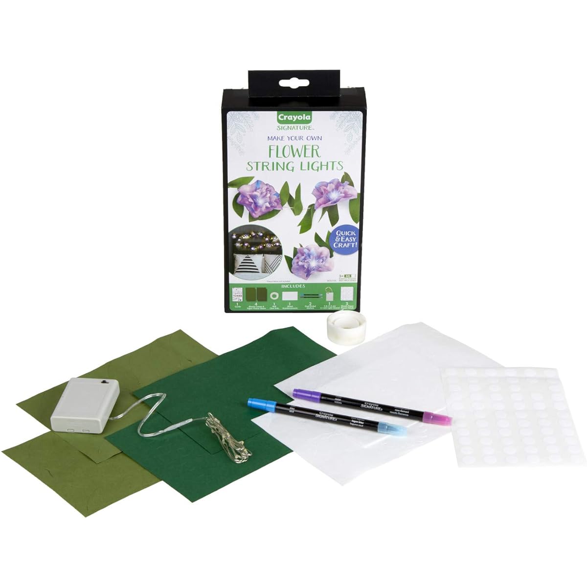 Crayola DIY String Lights Kit, Flower Lights, Gift for Crafters, Ages 14, 15, 16, 17, Multicolor