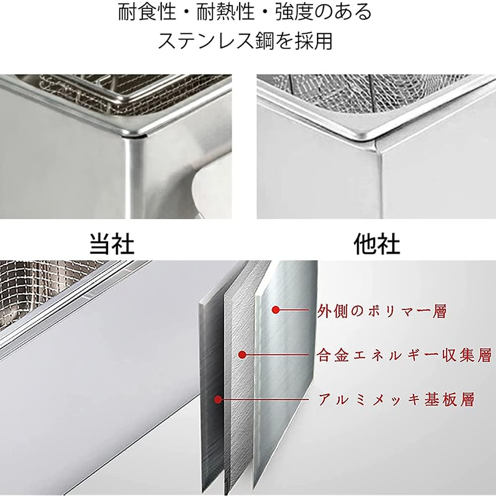 Electric Fryer 4L Commercial/Home Use Single Tank Tabletop Fryer Double Oil Cylinder Kitchen Equipment Fryer Mini Fryer Fried Food Cooking Utensil Fried Potato Stainless Steel