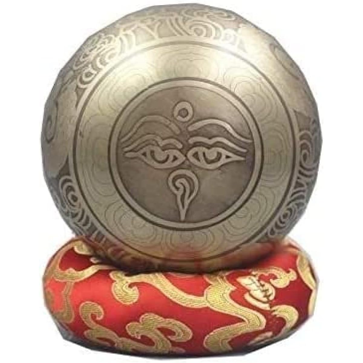 Tibetan Singing Bowl Set Nepal Metal Buddha Sound Bowl Easy to Play with Wooden Mallet and Silk Cushion for Yoga Meditation Chakra Healing Stress Relief Meditation Relaxation