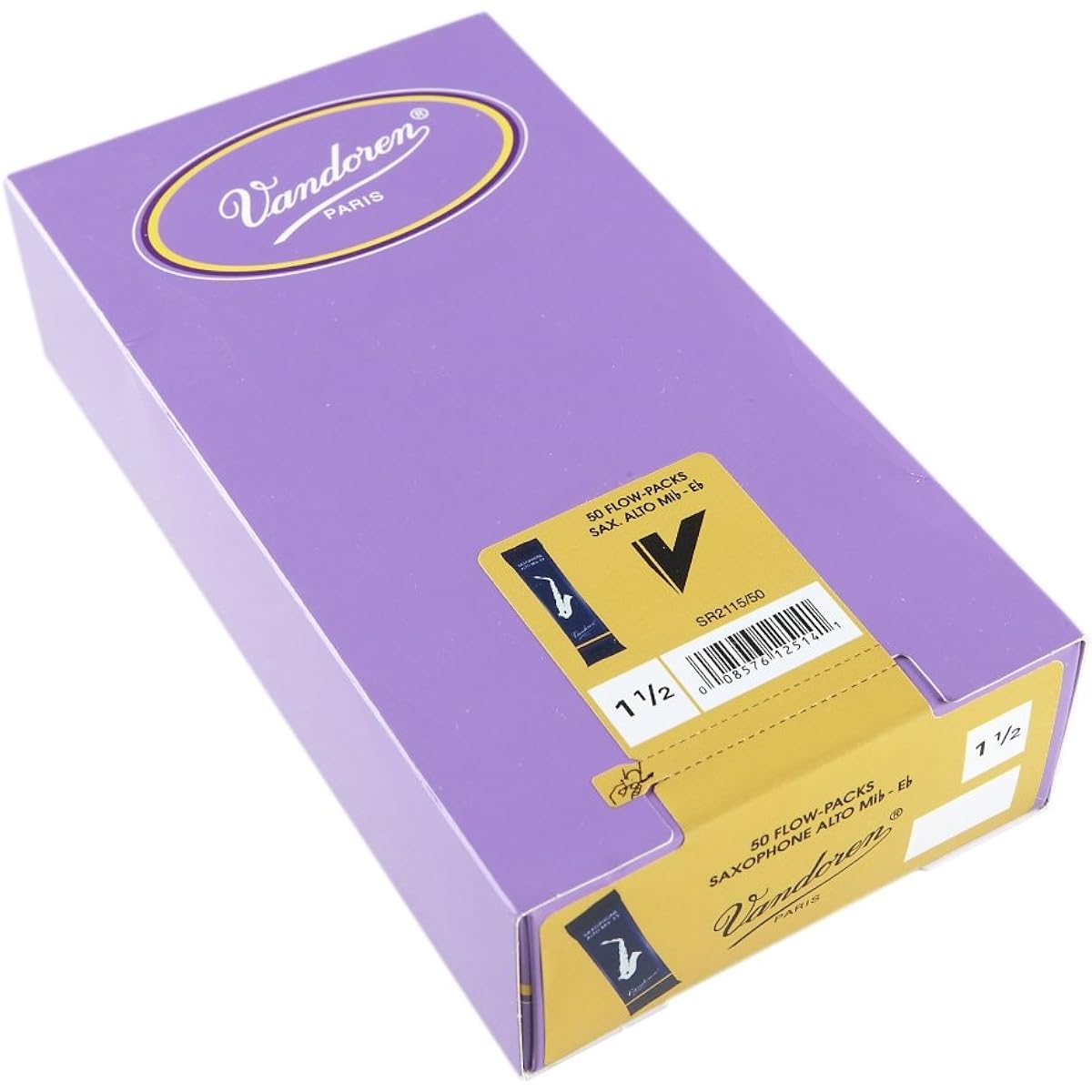 Vandoren SR2115/50 Strength 1.5 Traditional Alto Saxophone Reeds, Pack of 50