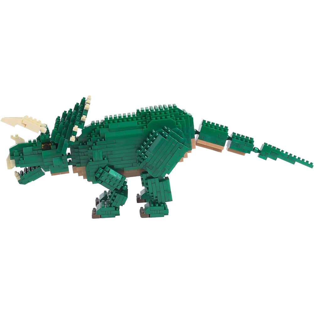 Kawada Nanoblock Dinosaur Deluxe Edition Triceratops & Triceratops Skeletal Model Set of 2 A005
