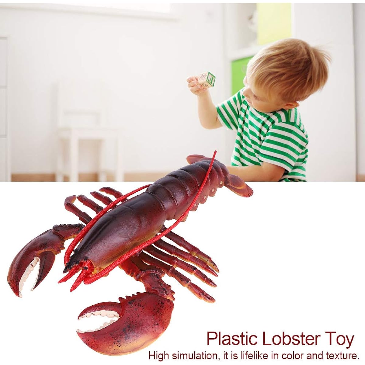 GLOGLOW Lobster Model Artificial Lobster Seafood Model Simulation Lobster Model Plastic Lobster Decoration Home Party Decoration Display Kids Toy (Dark Australian Lobster 9 Inch)