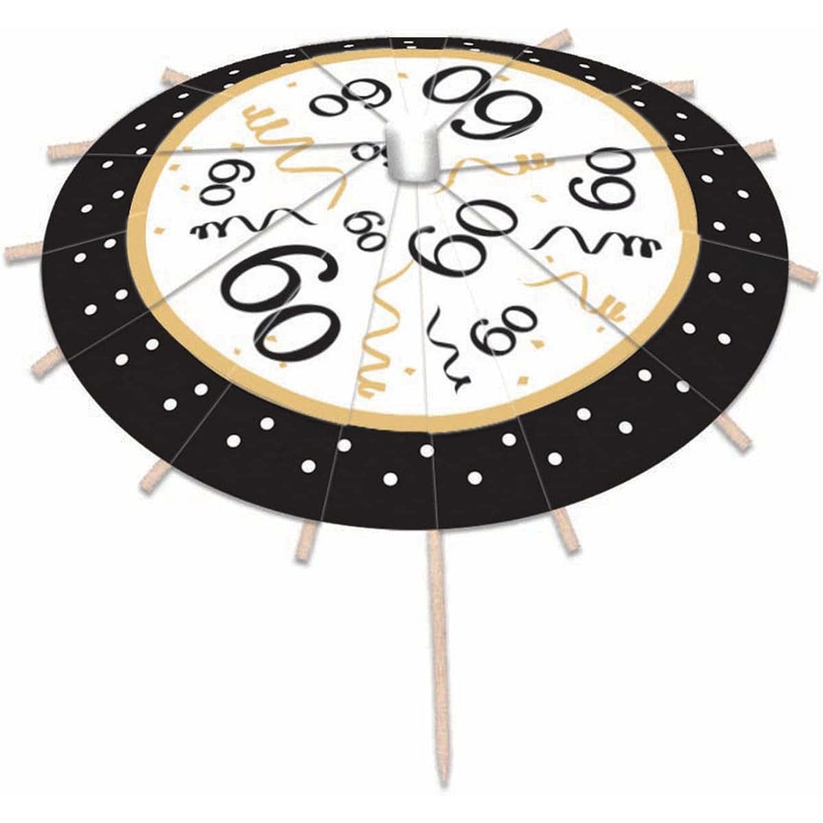 Forum Novelties X82159 Drink Umbrella Black Gold