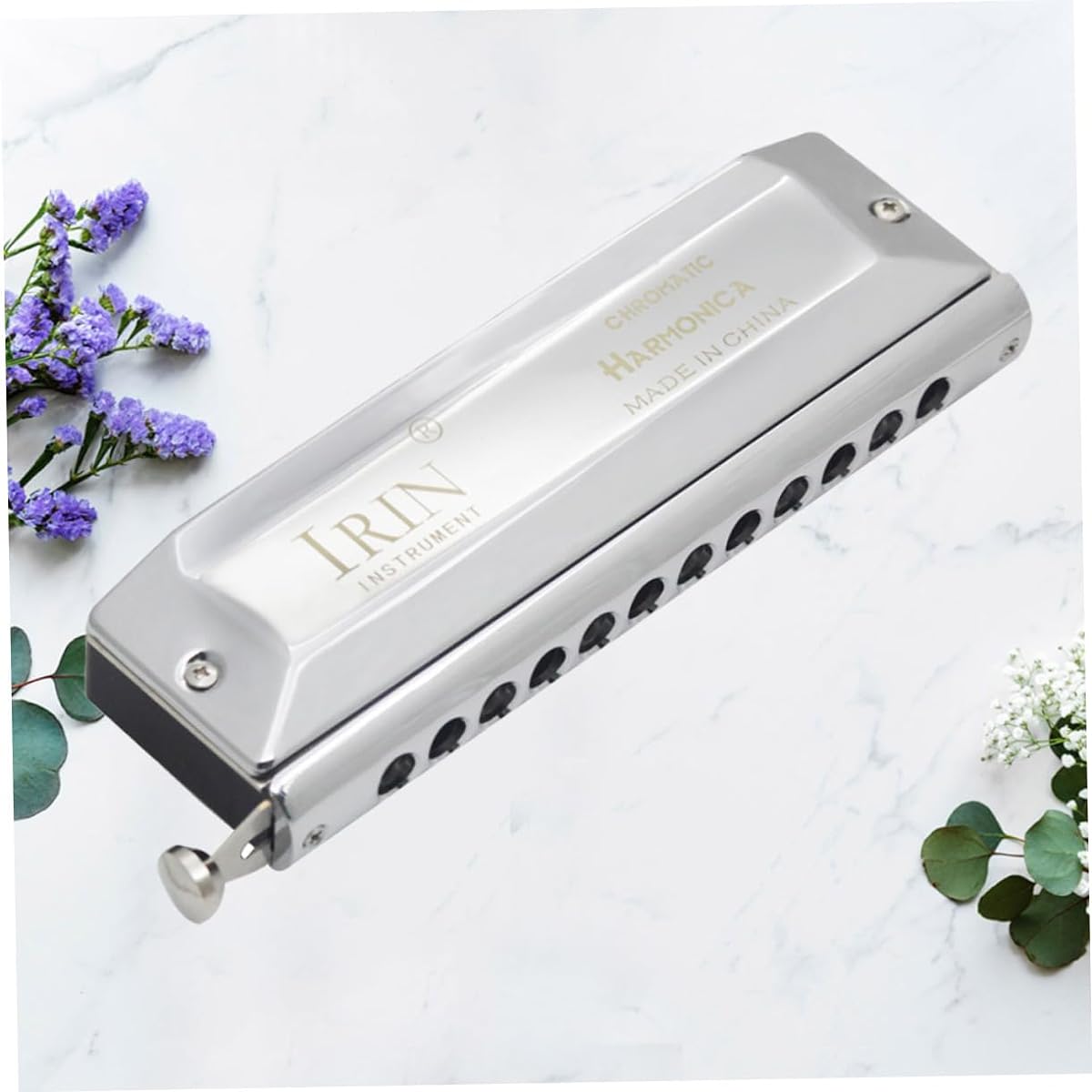 SWOOMEY 1pc Chromatic Harmonica Kids Harmonica Guitar Sticker Round Hole Harmonica Harmonica Begin Start Chromatic Scale Musical Instrument