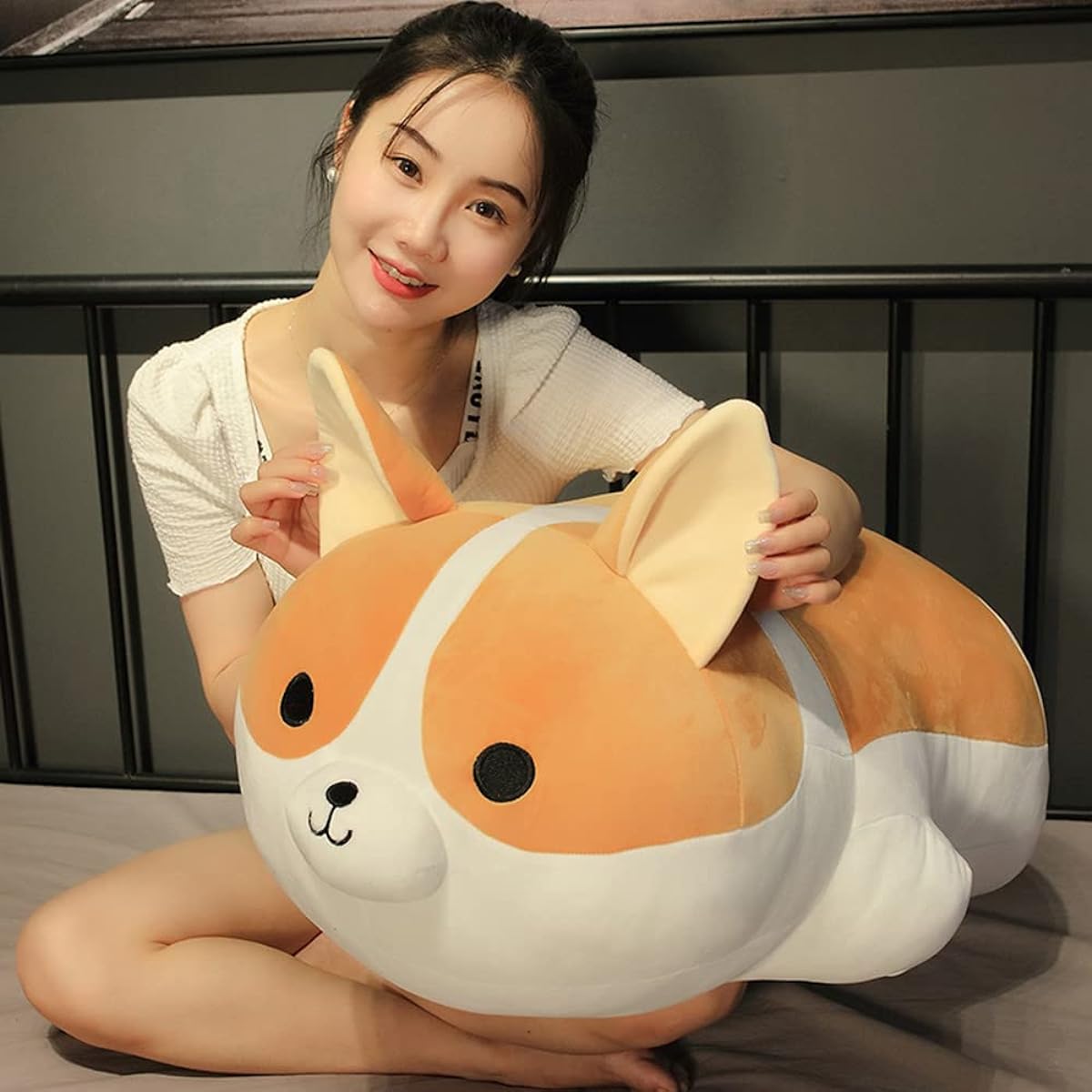 MIAOHAHA Plush Corgi Dog Shiba Inu Stuffed Animal Pillow Plush Corgi Kids Stuffed Animal Pillow (Corgi, 80cm/31.4inch)