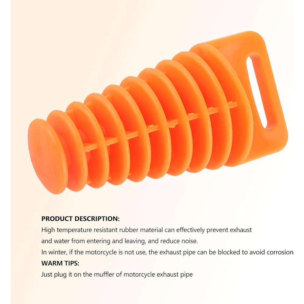 Dirt Bike Exhaust Plug, Muffler Exhaust Bike Wash Plug Motorcycle Dirt Bike 2/4 Stroke ATV Quad Exhaust Silencer Wash Plug Kit (Color: Orange) Dirt Bike Exhaust Plug