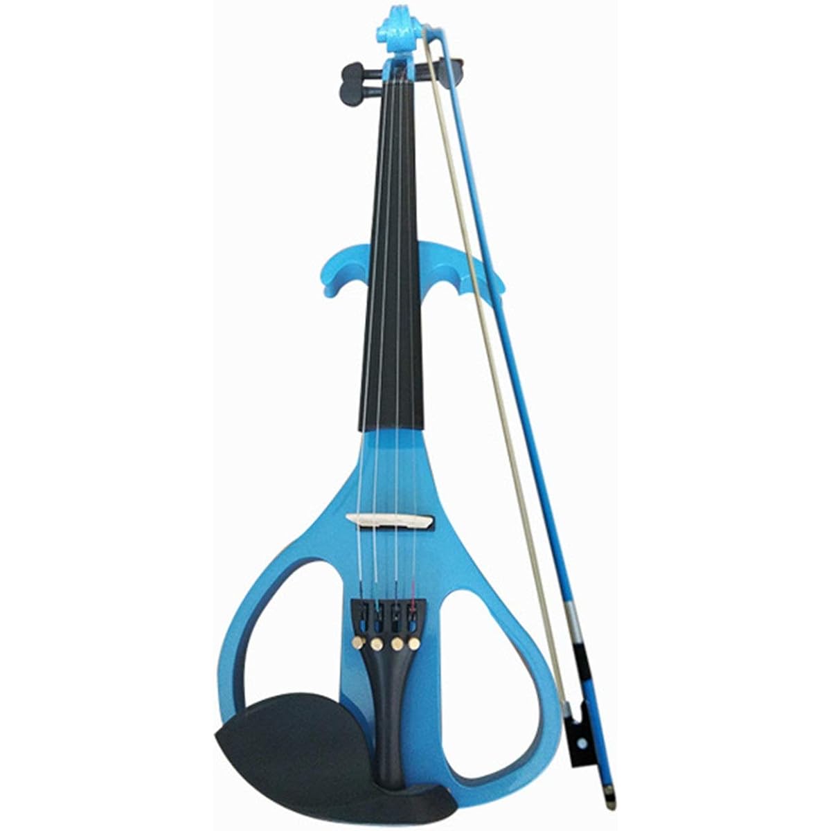 Violin White Blue Electronic Violin Electronic Violin Electric Acoustic Violin for Beginners (Color: White)