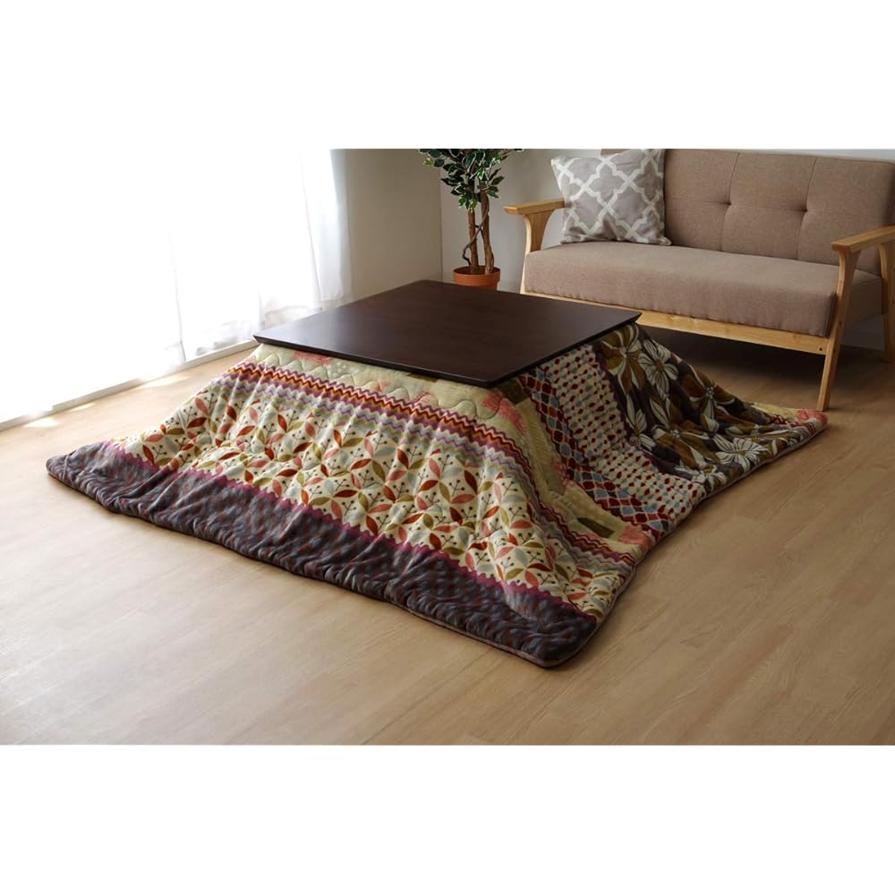 Ikehiko Corporation Kotatsu Futon Rectangle Lugana Approx. 190 x 240cm Gray Leaf #5543519
