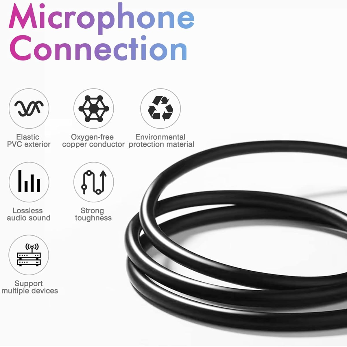 HOOH XLR Cable 25ft 2 Pack Microphone Cable XLR Microphone Cable Male to Female Balanced DMX Cable Perfect for Microphones, Radio Stations, Speaker Systems, Stage Lighting and More - Black