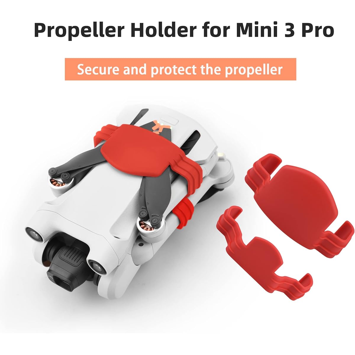 Propeller Guard Strap Holder Protector Stabilizer for DJI Mini 3 Pro Drone Accessories (Red)