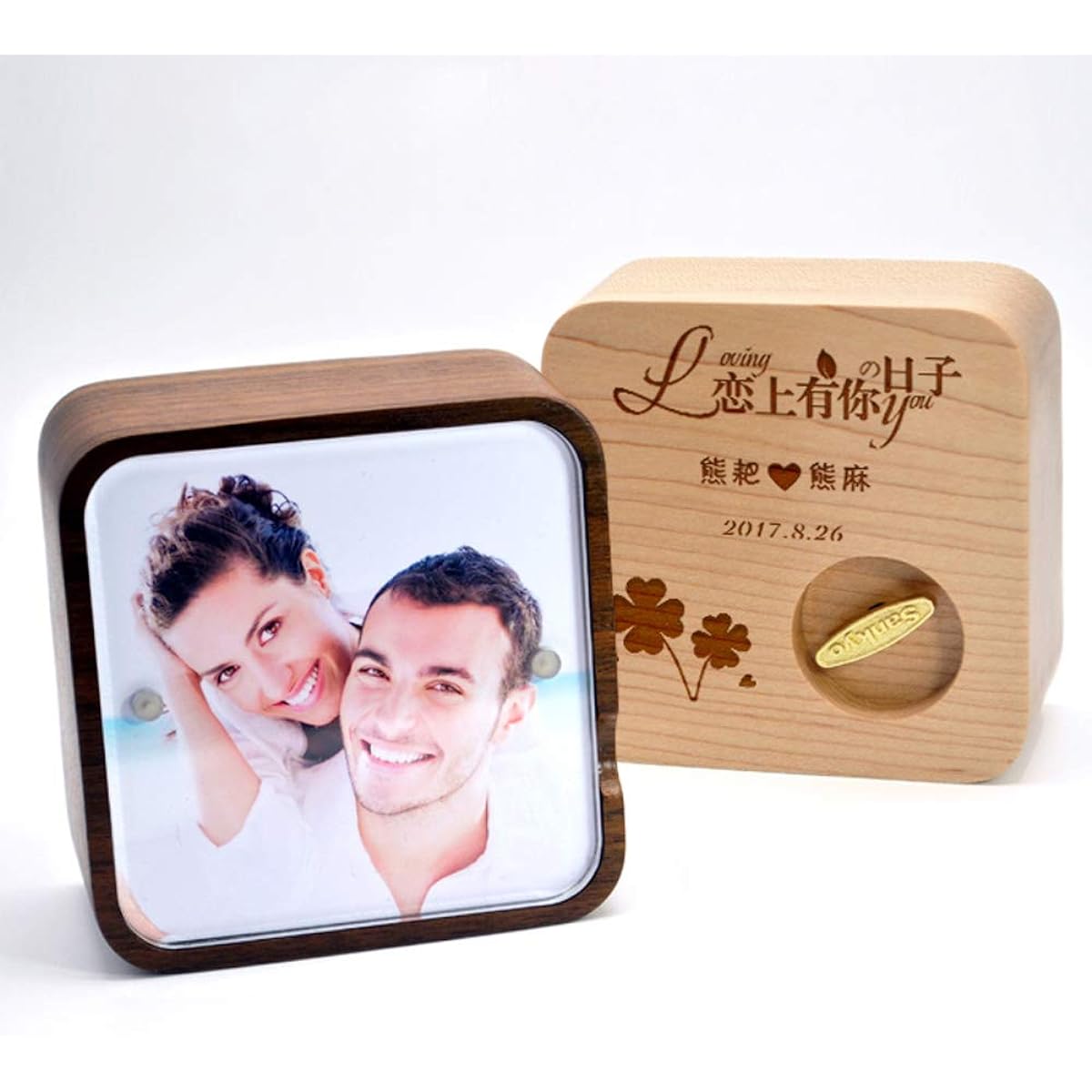 Sinzyo Handmade Wooden Photo Frame Romeo and Juliet Music Box Birthday Gift Christmas/Birthday/Valentine's Day Gift Box