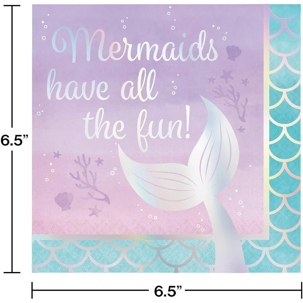 Rainbow Mermaid All The Fun Napkins (48 Count)