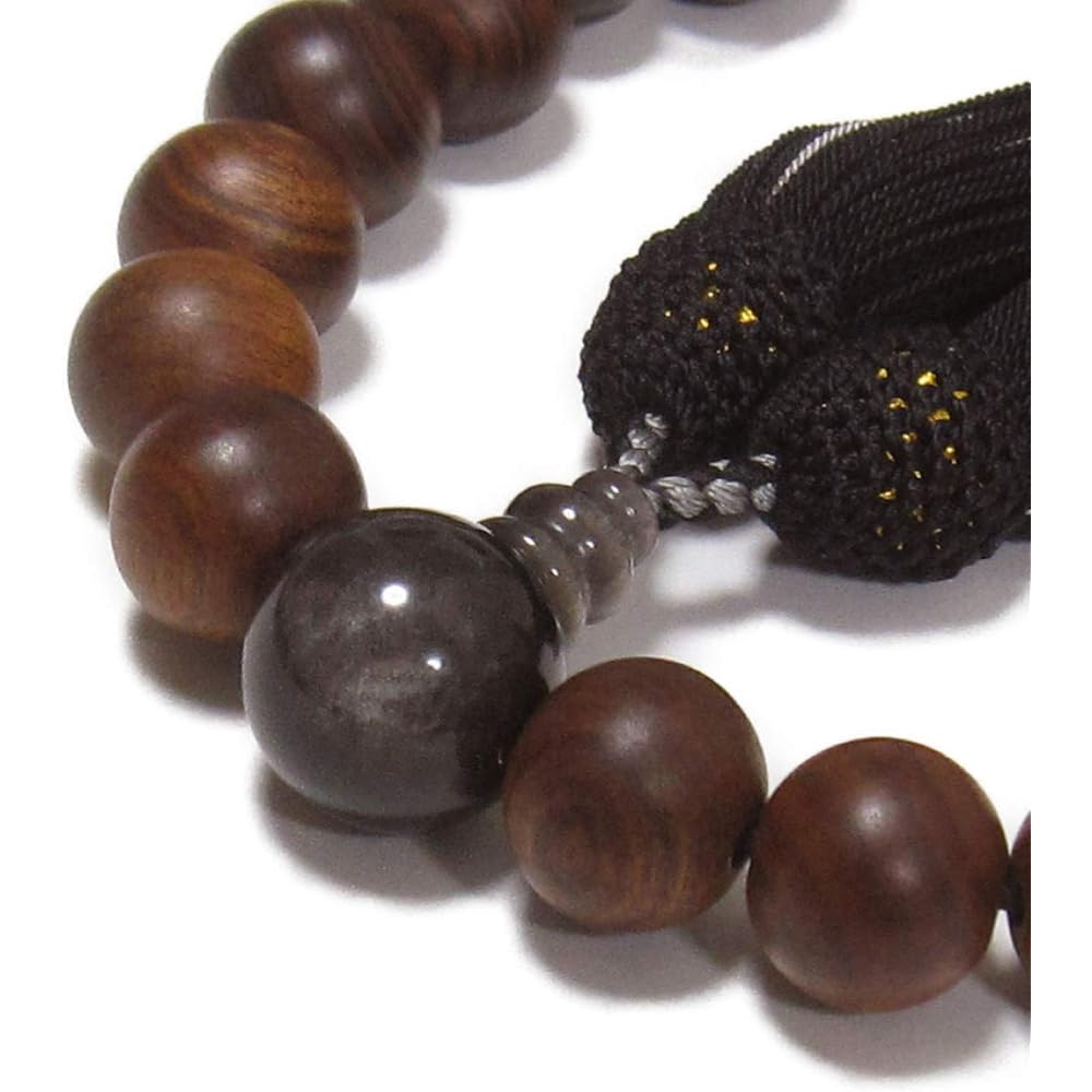 Prayer beads made in Japan > Men's Sendan, silver obsidian, pure silk tassel, beads bag included Handmade prayer beads that can be used by all denominations, high quality, domestically made, prayer beads [Long-established prayer beads manufacturer, found