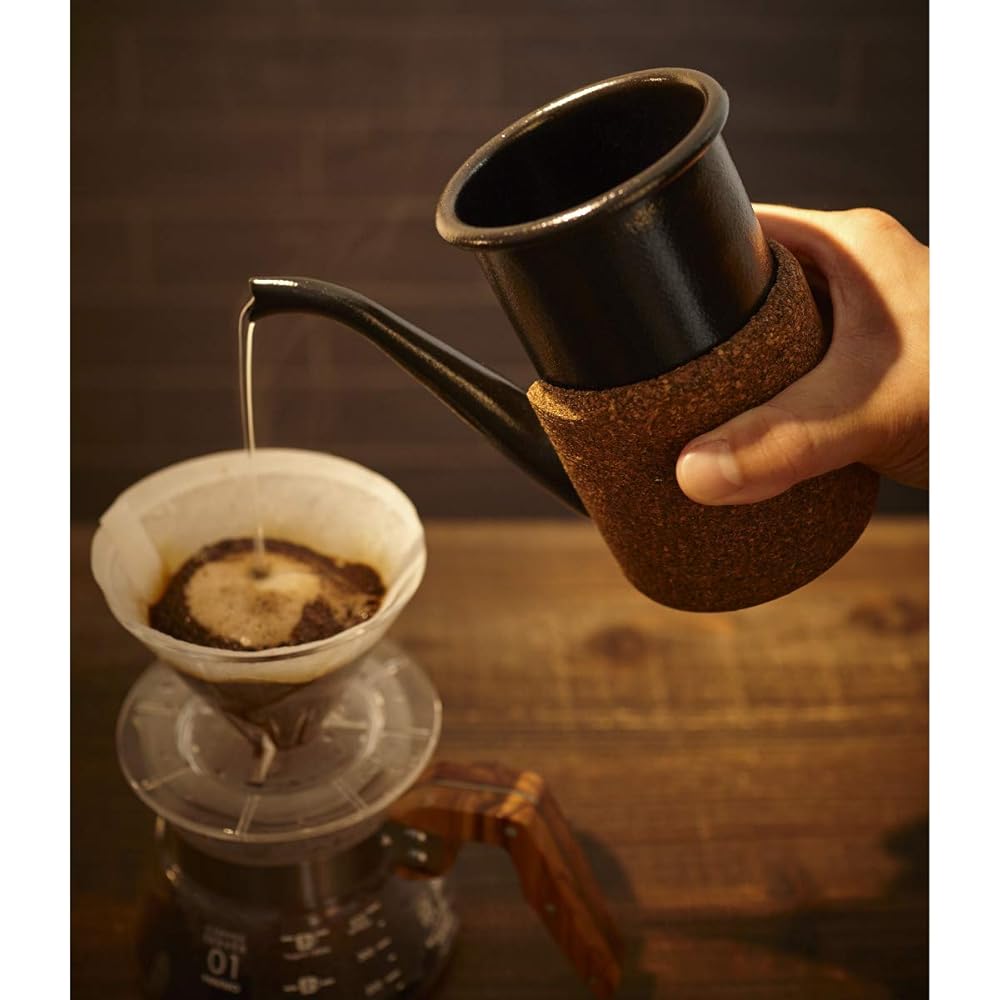cupPot Hand Drop Type Enamel Pot Brown (Peppermint Blue)