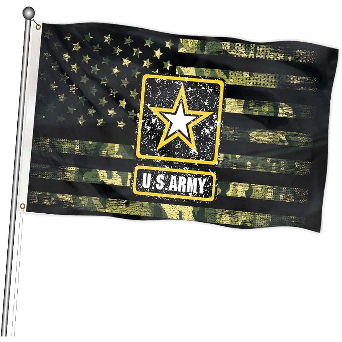 UGONG US Army Banner Double Sided Camouflage Flag 3x5ft for Outdoor and Indoor Use
