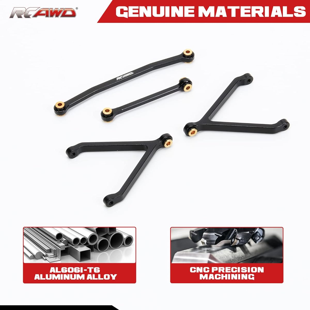 RCAWD Weighted Servo Y-Link Linkage Steering Link Tie Rod with Brass Pivot Ball for FMS EAZYRC ROC Hobby FCX24 1/24 Crawler Upgrade Parts #C3027#C3028 Black
