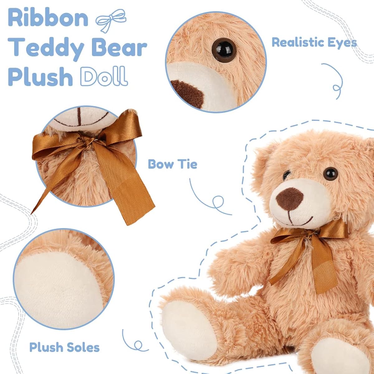 Seyomi 6 Pack Teddy Bear Stuffed Animals Teddy Bears Bulk Toys Gifts for Kids 13.7 Inch Dark Brown
