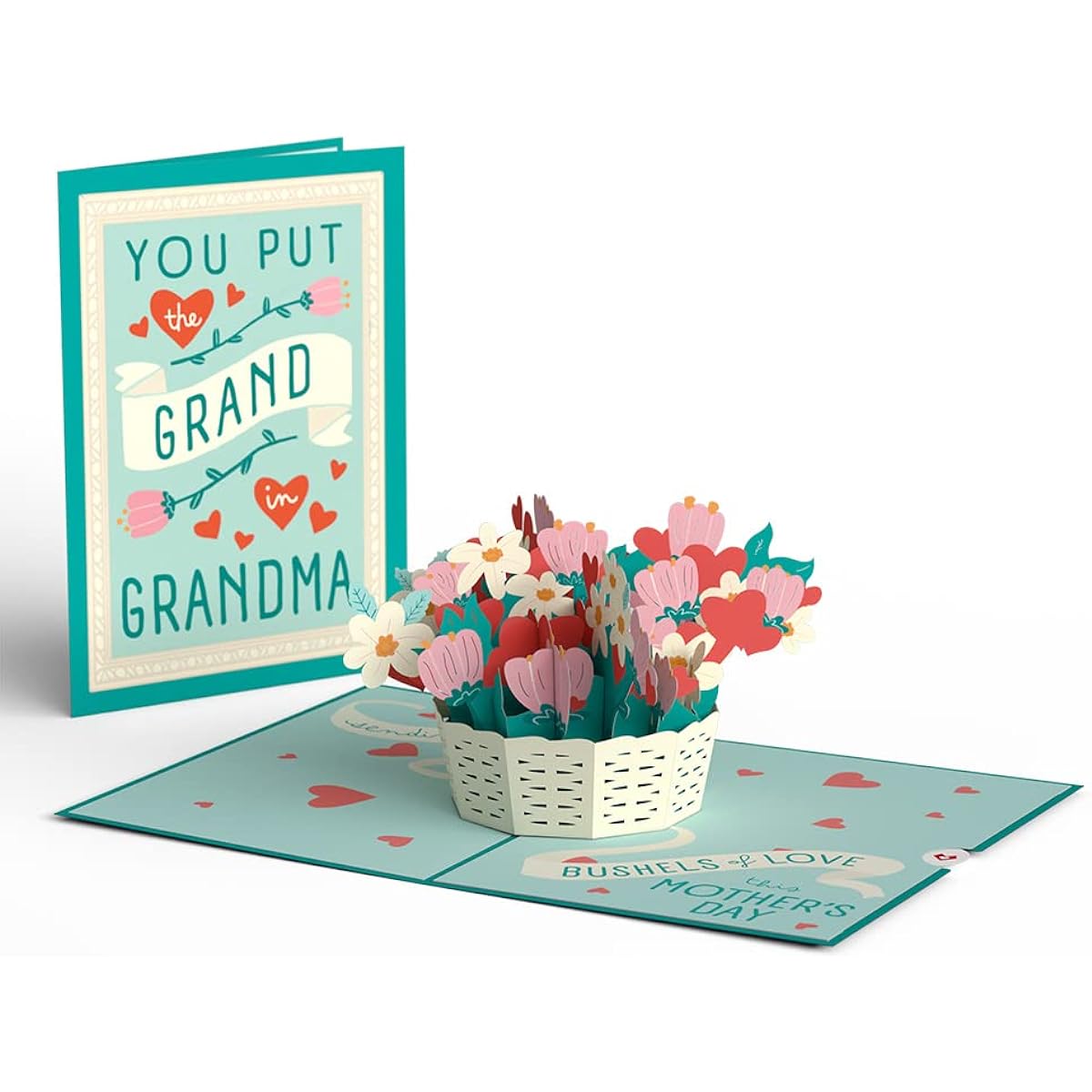 Lovepop Mother's Day Card for Grandma Pop Up Card 5 x 7 Inch Mother's Day Gift for Grandma Nana Pop Up Flower Basket