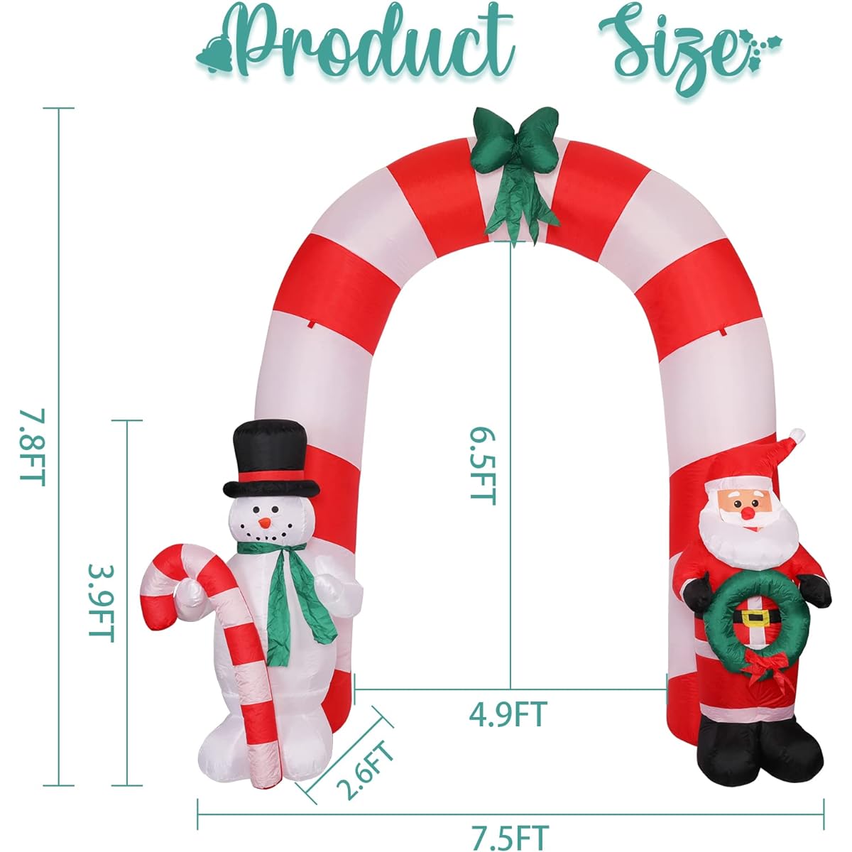MUMTOP Christmas Inflatable Archway 8ft Christmas Inflatable Outdoor Decorations Inflatable Christmas Yard Decorations Santa Claus and Snowman Inflatable Yard with Lights Outdoor Decorations