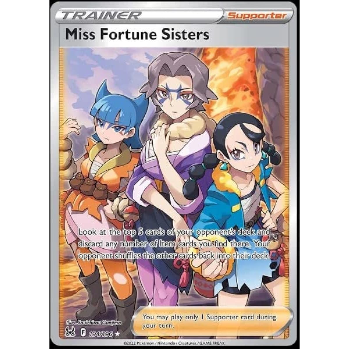 Pokemon - Miss Fortune Sisters - 194/196 Lost Origin Full Art Trainer Card