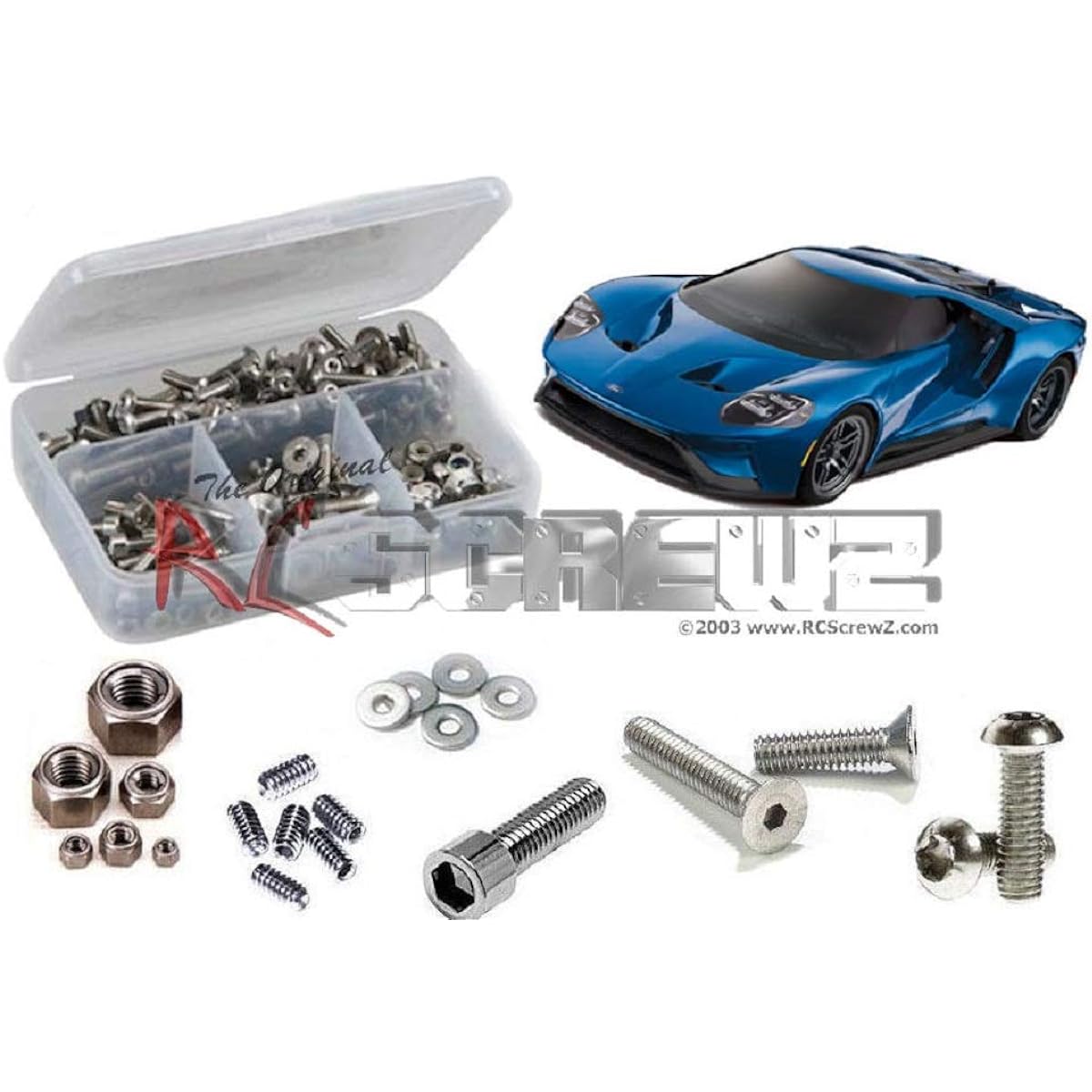 RCScrewZ Stainless Steel Screw Kit Compatible with tra080 Traxxas 4-Tec 2.0 Ford GT 83056-4
