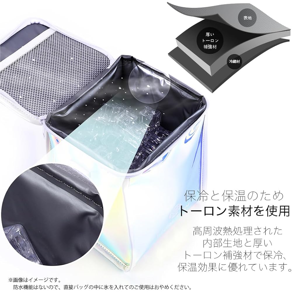 TECH SKIN Hologram Insulated Bag Thermal Insulation Stylish Leisure Lunch Bag Lightweight Aurora