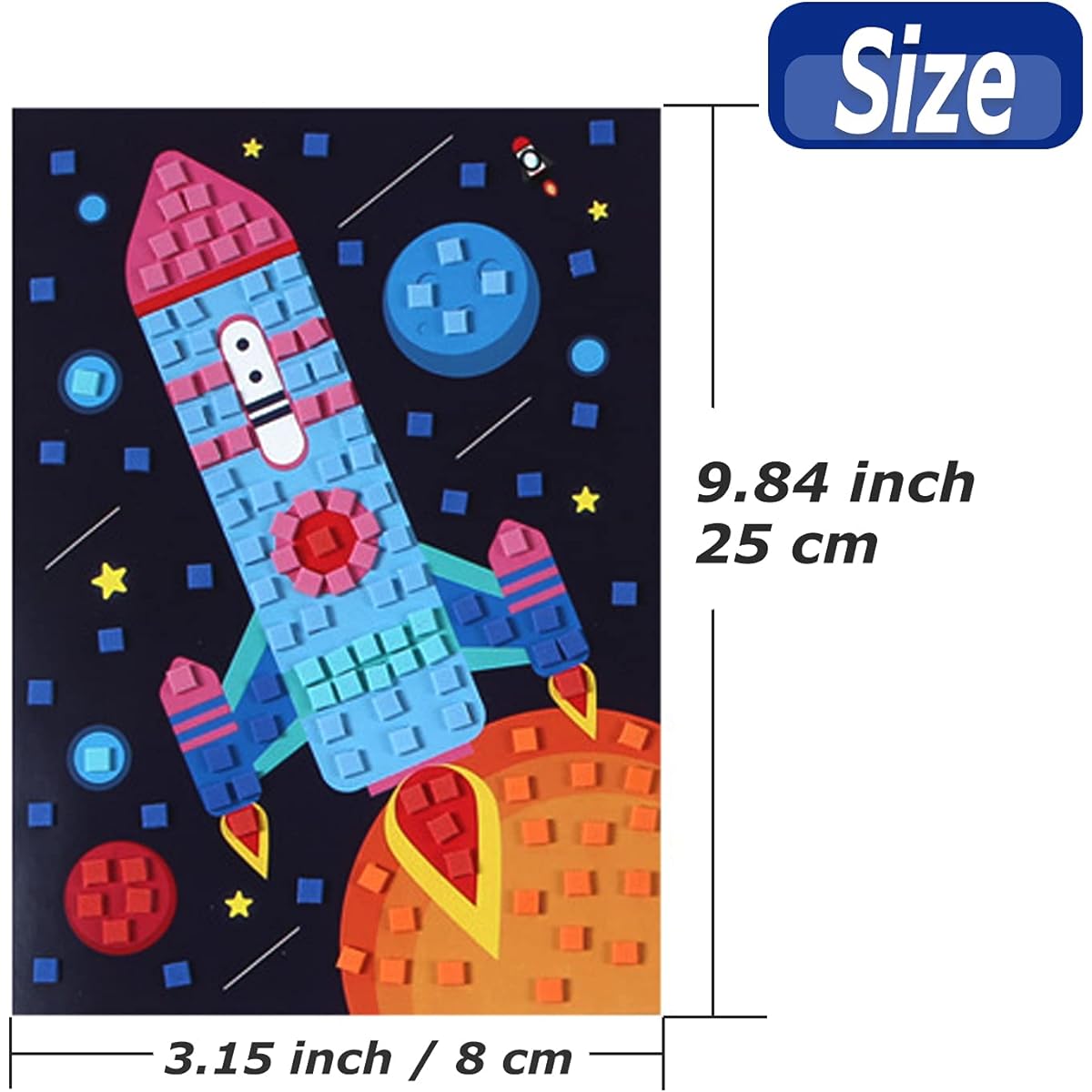 Mosaic Stickers Art Kits for Kids Foam Craft Stickers Mosaic Photo DIY Stickers Handmade Art by Numbers Kits for Kids