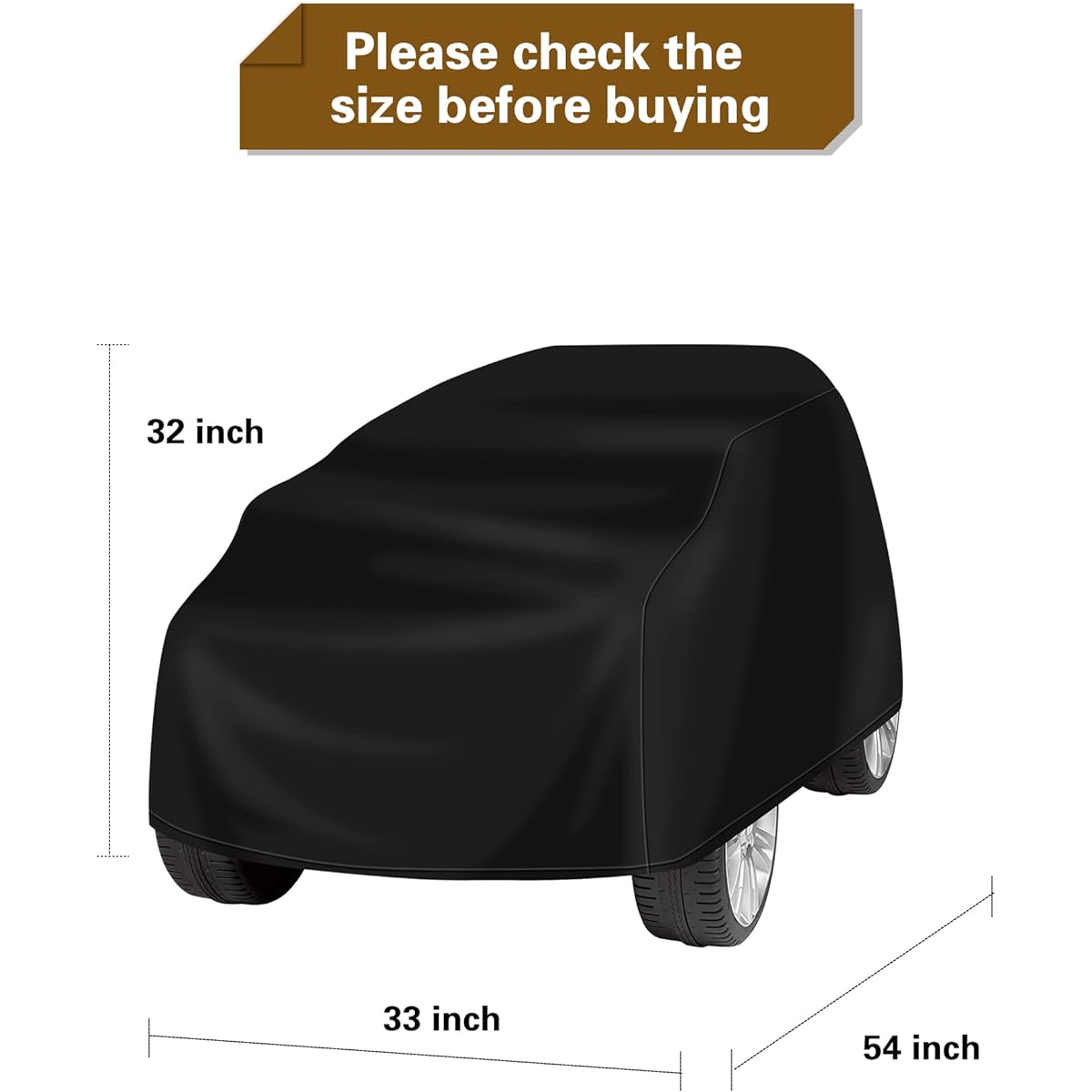 JDZYYCQ Large Kids Car Cover Power Wheel Cover Waterproof Protects Electric Battery Toy Cars from Wind, Rain, Snow and Dust 54"L x 33"W x 32"H.