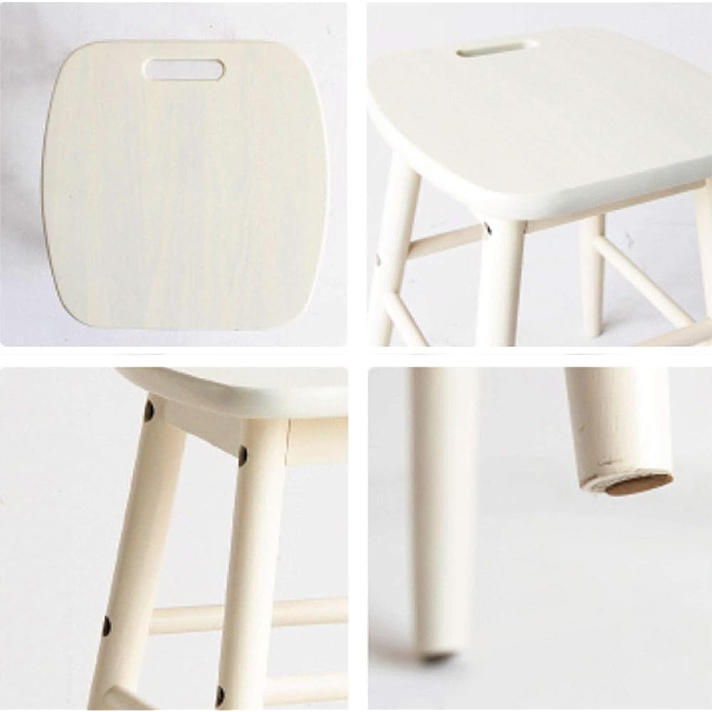 Market high stool ine reno Width 34x Depth 34x Height 60cm White Natural wood INS-2824WH