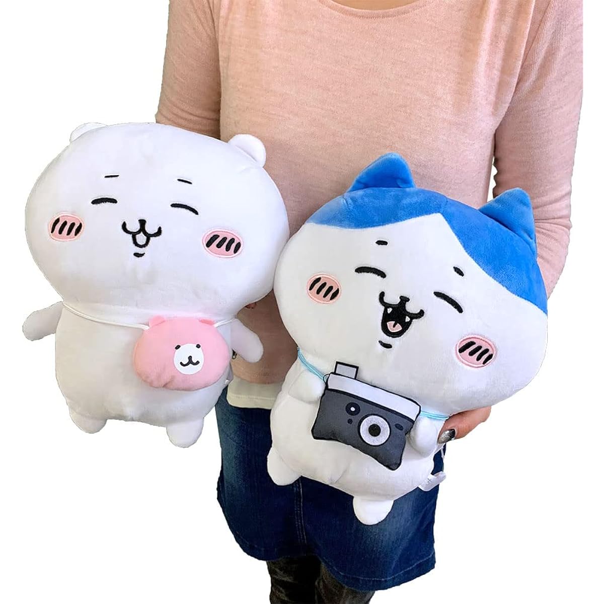QIDUHUQI Very Cute Smile Chiikawa Hachiware Favorite BIG Plush Toy Set of 2 Approx. 30cm Official Goods Large
