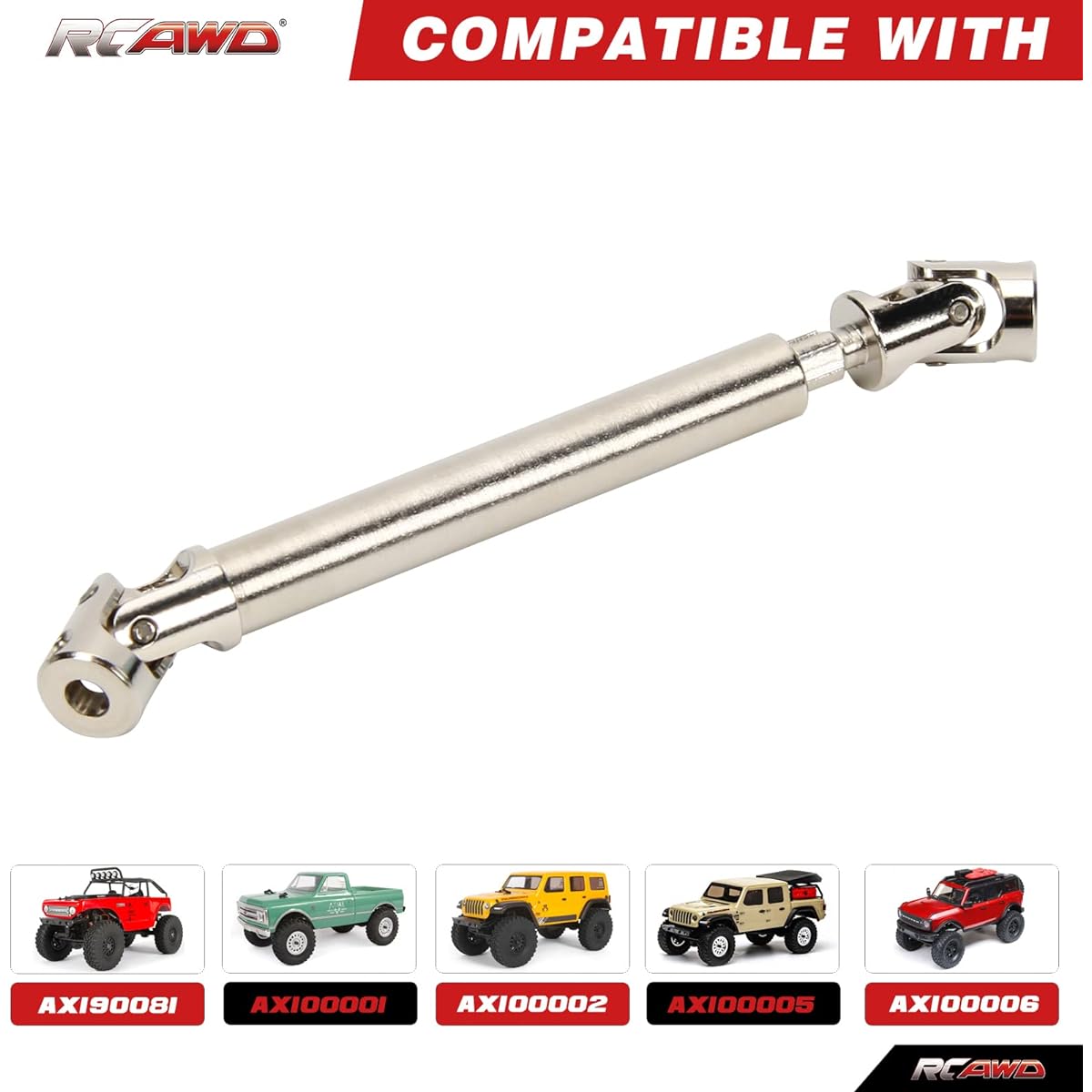 RCAWD #45 Steel 69-93mm Slider Center Drive Shaft 3mm Inner Hole for Pin Axial 1-24 Scx24 Crawler Parts