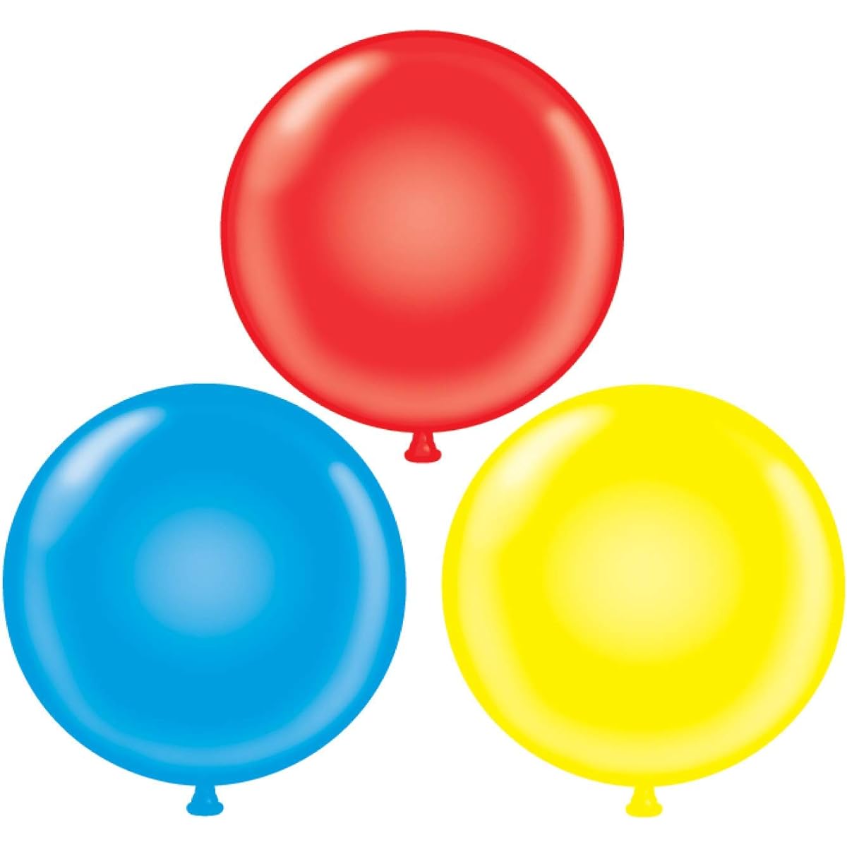 72" Giant Latex Balloons - Qty 3 - Red (1) Yellow (1) Blue (1)