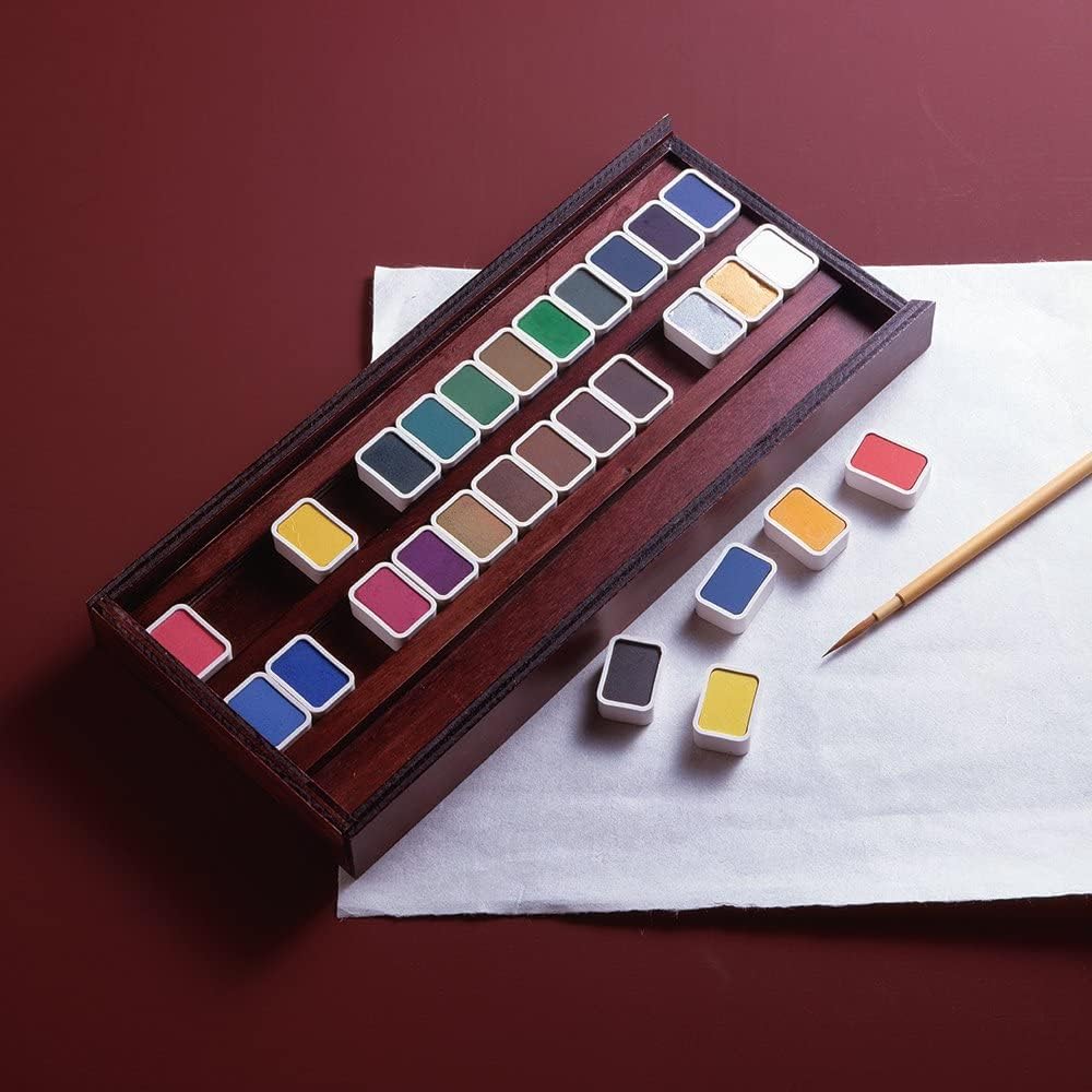 Holbein Japanese style solid watercolor paint Shingansai N353 28 color set 02353