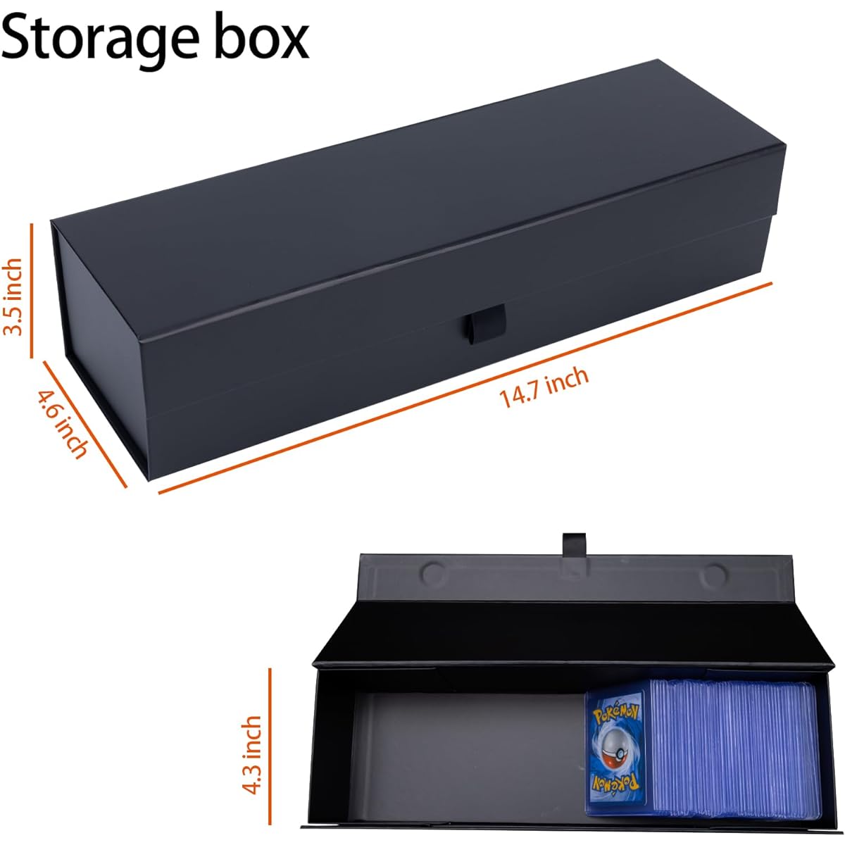 SFSOC Trading Card Storage Box with 10 Dividers Magnetic Top Loader Storage Box Trading Card Holder Top Loader Hobby Box for 900+ Cards or 200 Top Loaders (14.7 x 4.6 x 3.5) Inches
