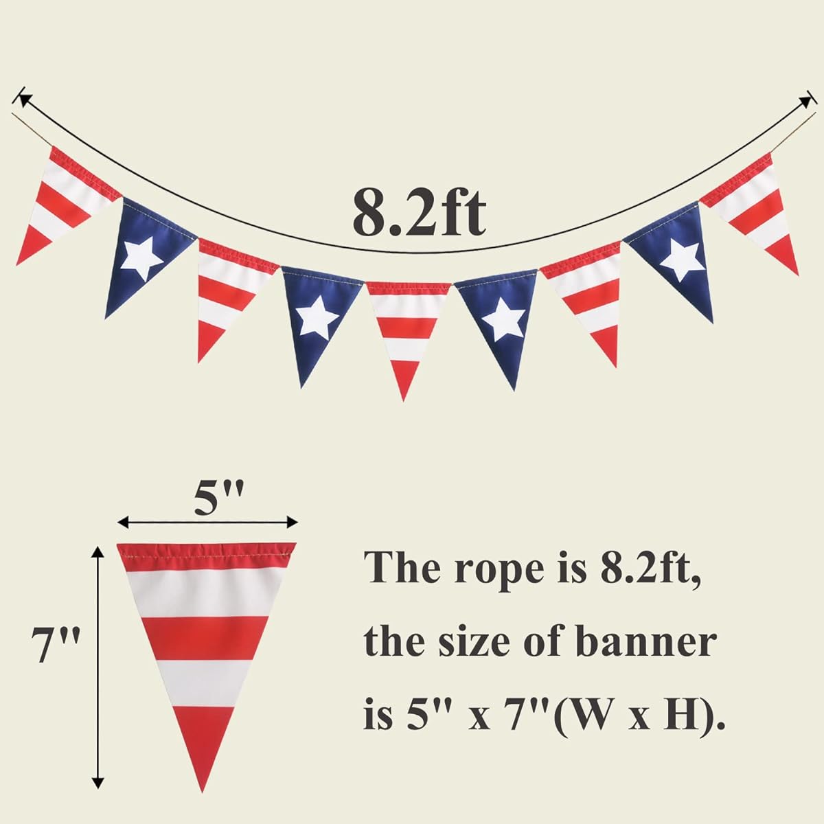 FAKTEEN 4th of July Patriotic Banner American Independence Day Party Supplies Red White Blue Stars Flag Decoration Memorial Day Veterans Day Photo Props