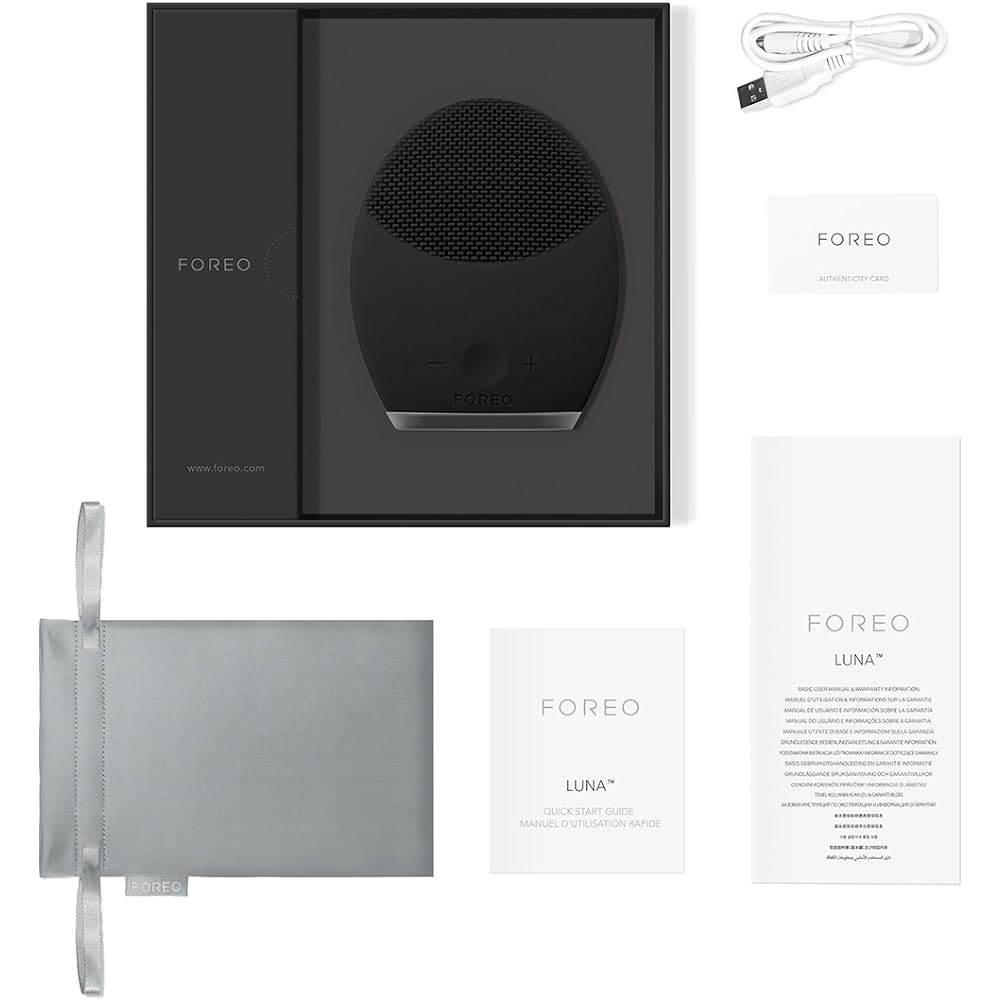 FOREO LUNA 2 for Men Electric Facial Cleansing Brush Silicone Sonic Vibration Aging Care* Black 1 piece
